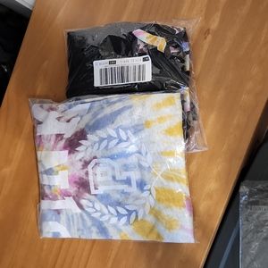 💥💥💥VS PINK COMBO KNIT CROPPED RINGER TEE/BIKER SHORTS XL💥💥💥